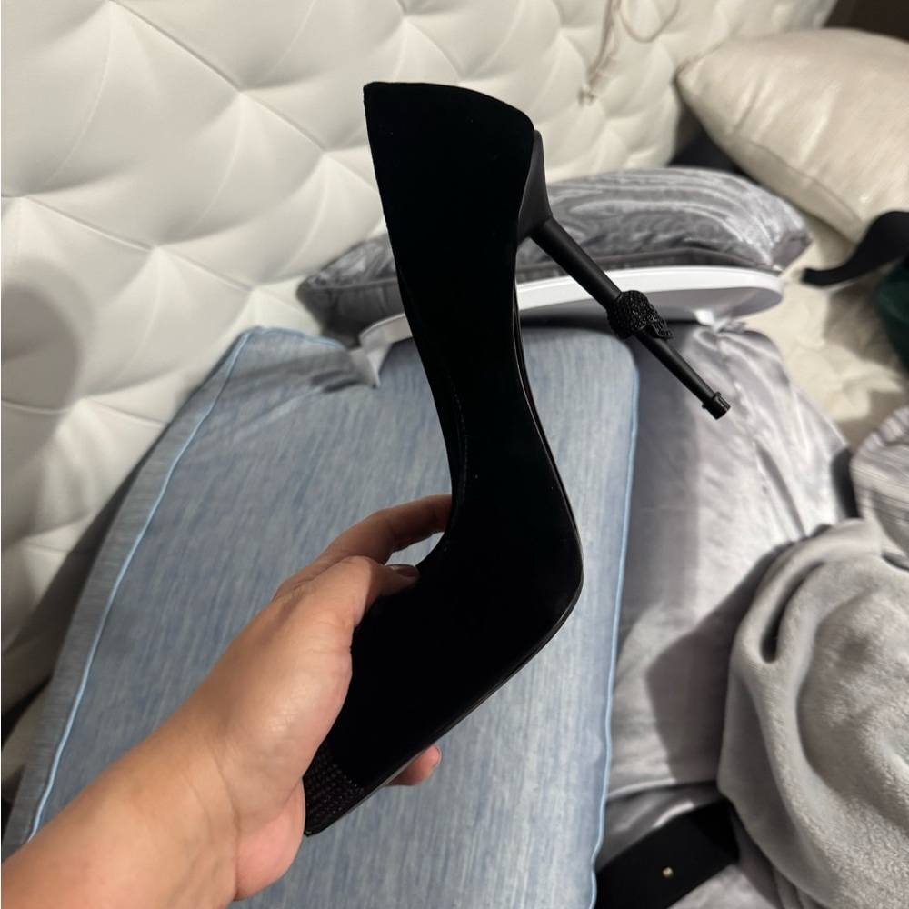 Philipp Plein Black Suede Stiletto Heels